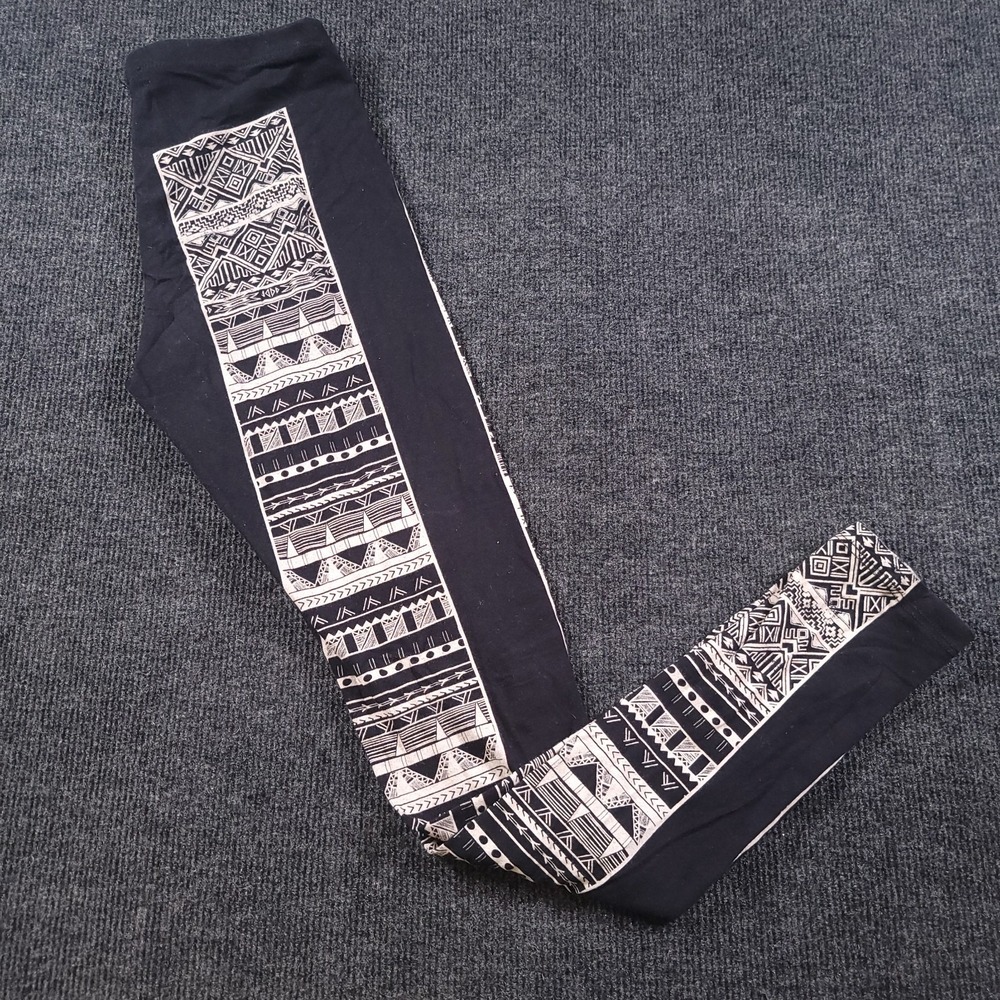 In Vein Women's Tribal Print Leggings Black White Size Small‎ Cotton Stretch